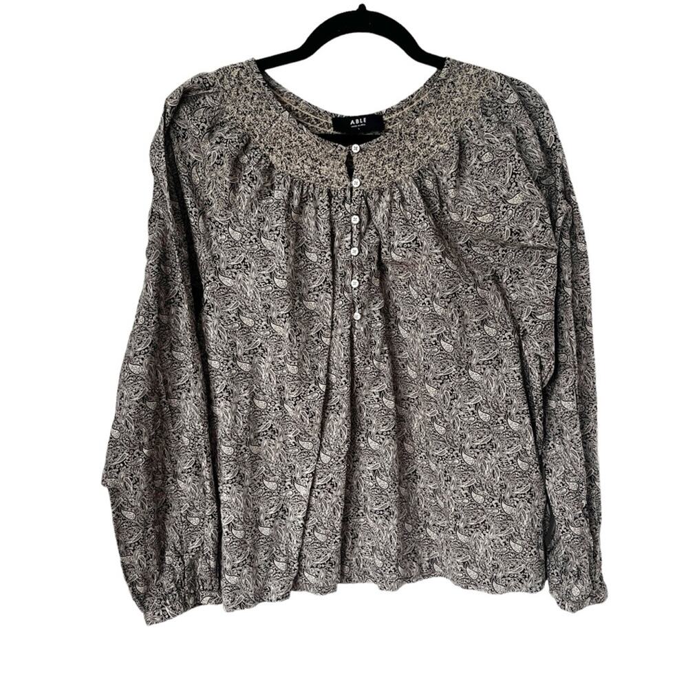 ABLE Cotton peasant blouse‎ brown